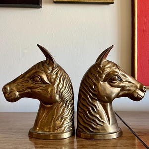 Solid Brass Horse Head Bookends