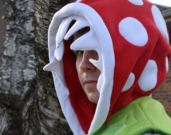 adult Red mushroom hood and vest, cottagecore, forestcore, mushroom hat, nerdy, gamer