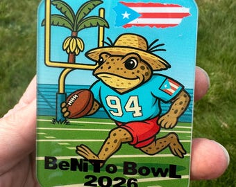Benito Bowl Sapo Concho Magnet 2026 Puerto Rico Pride Football Themed Souvenir Magnet