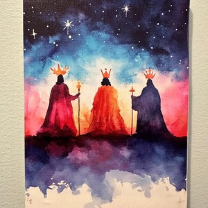 Three Kings Canvas Prints, Three Wise Men Wall Art, Unique Watercolor ...