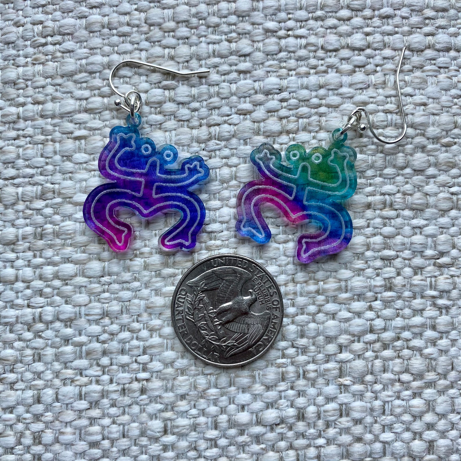 Colorful Coqui frog Earrings Taino symbol art Puerto Rico Etsy