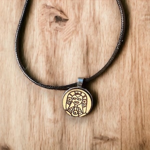 Taino Atabey fertility wood engraved pendant necklace, Taino symbol jewelry, Puerto Rico art,Birthday gift for mom from daughter,Christmas