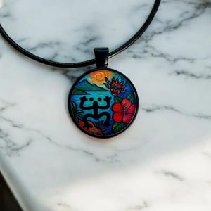Coqui Vejigante Acrylic Pendant: Puerto Rican Pride Necklace