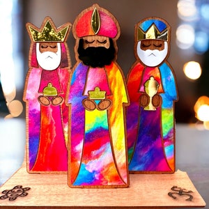 Tres Reyes Magos wood art, Three Kings Day Gift,Puerto Rico art,Wise Men Figurines,Three Wise Men, Artesanias Puertorriquenas, Christmas