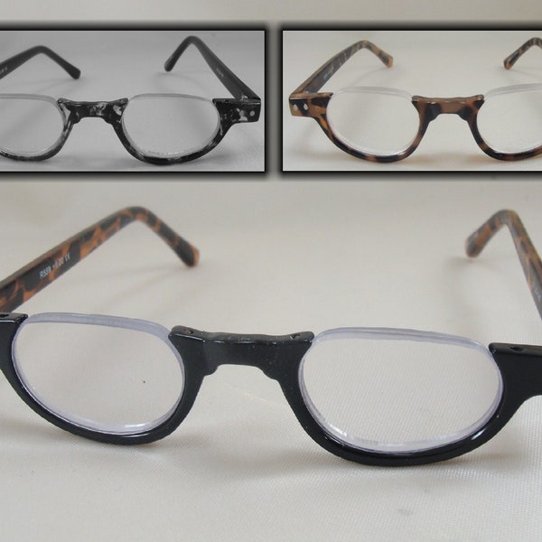 R559 - +5.00 or +6.00 Extra strong reading glasses Uni-sex half frame readers men/women Hard to find in stores