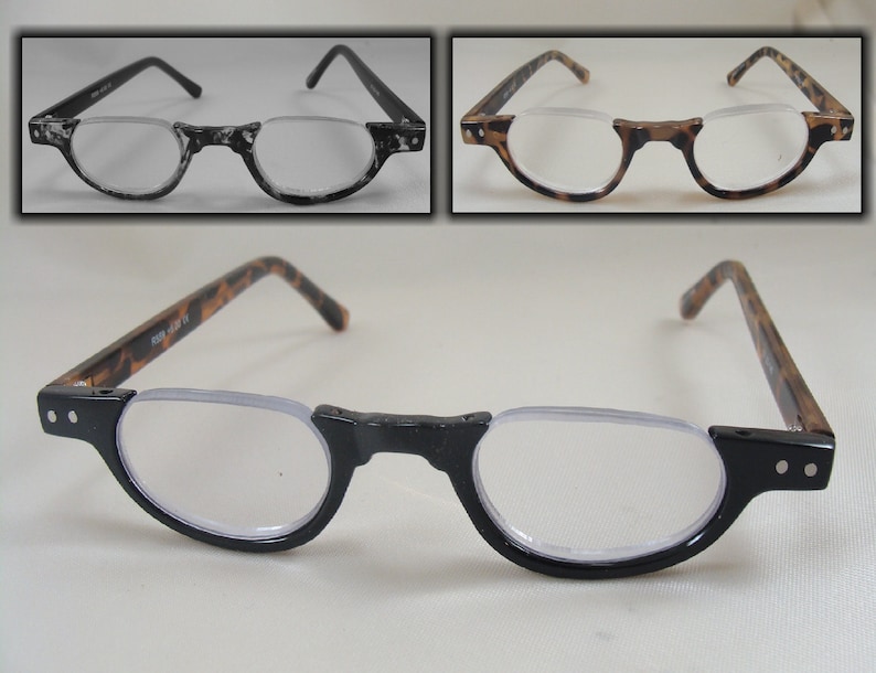 5 00 or 6 00 extra strong reading glasses uni sex half frame readers
