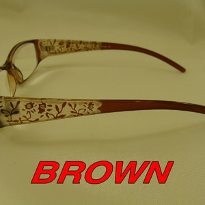 R753 +5.50 +6.00 Strong Reading glasses Lady style half frame laser cut design with rhinestones