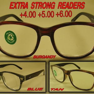 4.00, +5.00 +6.00 Extra strong readers magnifiers Hard to find in stores R444