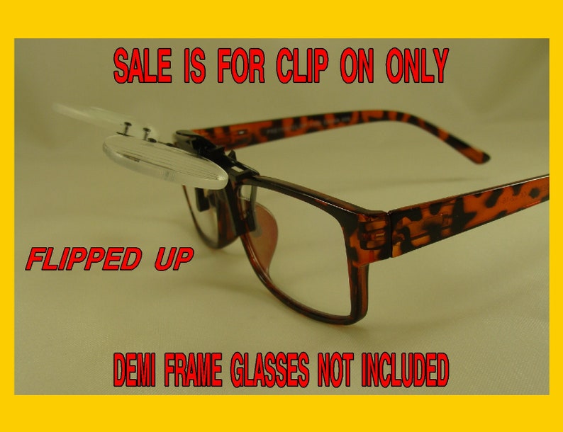 Small Clip On Magnifying Glasses Clips to most glasses Flip up Magnifier Reading Glasses +1.50 +2.00 +2.50 +3.00 +3.50 +4.00 image 4