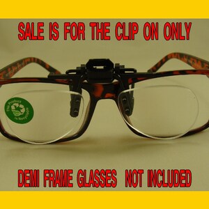 Small Clip On Magnifying Glasses Clips to most glasses Flip up Magnifier Reading Glasses +1.50 +2.00 +2.50 +3.00 +3.50 +4.00 image 3
