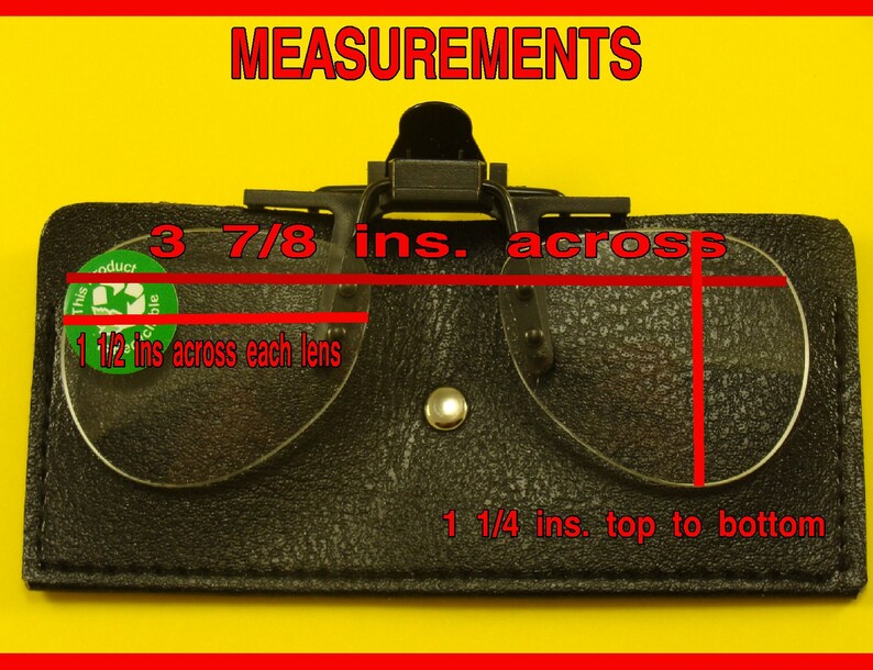 Small Clip On Magnifying Glasses Clips to most glasses Flip up Magnifier Reading Glasses +1.50 +2.00 +2.50 +3.00 +3.50 +4.00 image 2