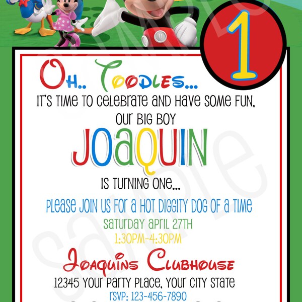 Mickey Mouse Clubhouse Birthday Invitation / Printable