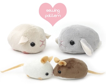 plush sewing pattern pdf hamster mouse rat stuffed animal etsy australia