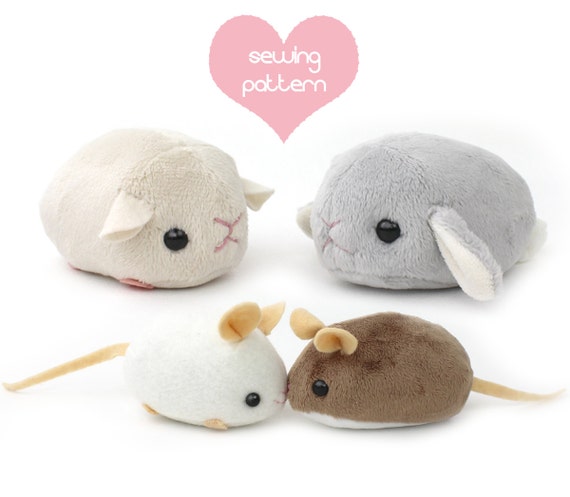 Plush Sewing Pattern PDF Hamster Mouse Rat Guinea Pig Rodent Stuffed Animal  Easy Cute Kawaii Plushie Chinchilla Bunny Rabbit Gerbil Mole 