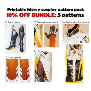 BUNDLE deal 10% extra off - cosplay patterns for angelic foam greaves boot armor, sleeves, hip, skirt, back video game costume