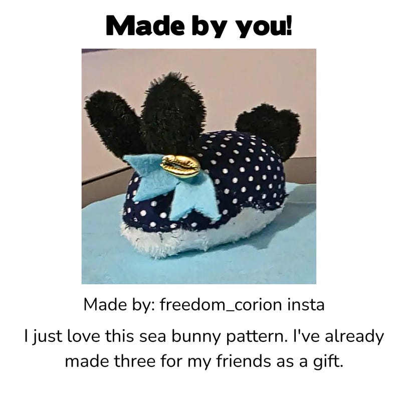 Kawaii Sea Bunny Plush Sewing Pattern Bundle - Sea Slug & Rodent Stuffed Animal PDF image 3