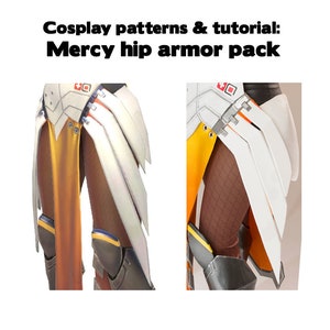 Printable cosplay armor pattern - hip wings shells connectors foam worbla - video game digital download PDF ZIP costume