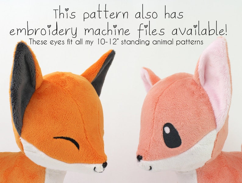 plush sewing pattern pdf fennec fox stuffed animal pokemon