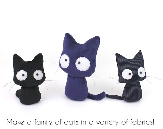 Plush Sewing Pattern PDF Cat Stuffed Animal Easy Beginner photo