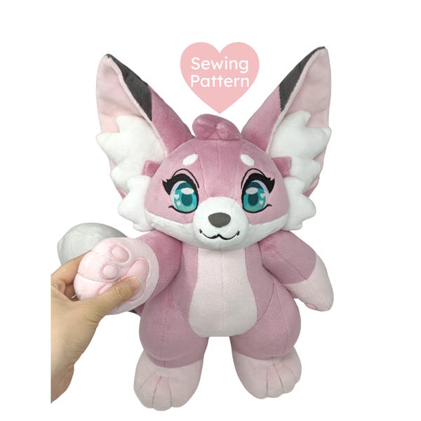 Furry Plush Sewing Pattern Bundle - Feline Canine 20 inch Standing Plushie PDF
