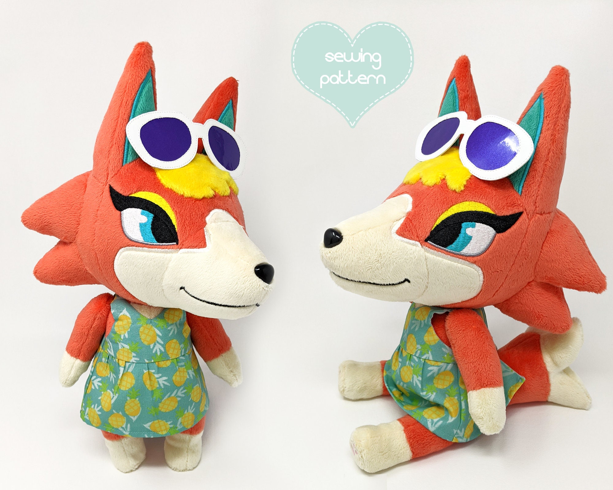 Plush sewing pattern PDF Animal Crossing Audie wolf anthro | Etsy
