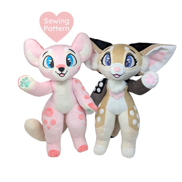 Patrón de costura para peluche peludo de 18 pulgadas (PDF)