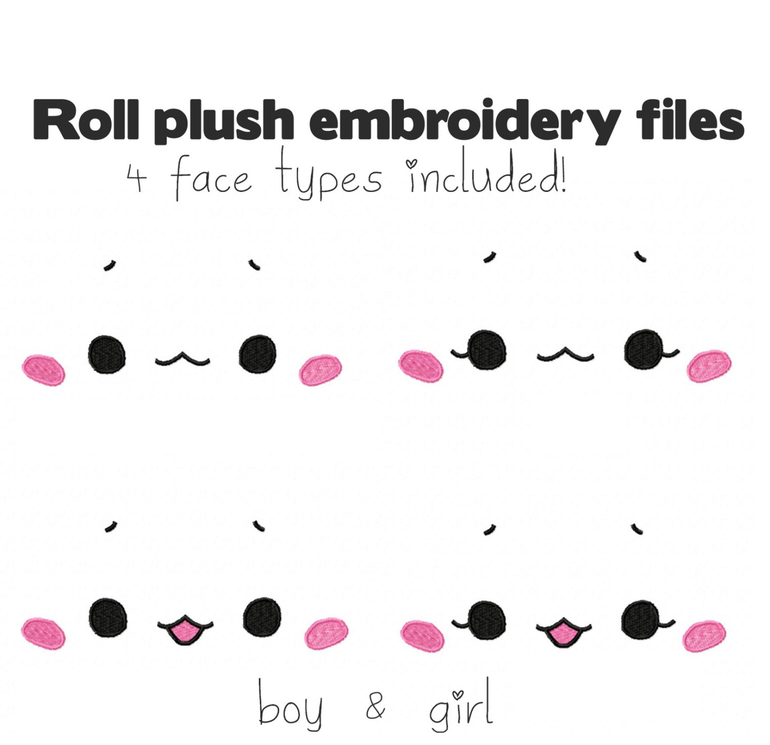 Embroidery Machine Files Kawaii Cat Eyes Face for Roll Plush Etsy