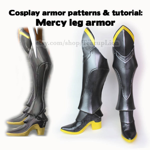 Printable greaves cosplay boot shoes armor pattern and tutorial - knight leg armour video game digital download costume