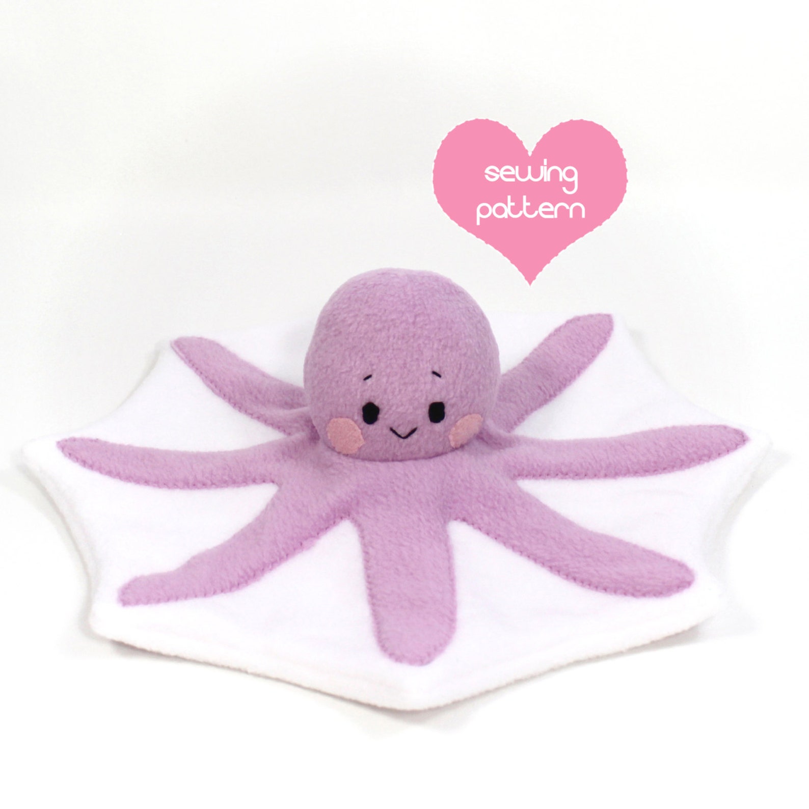 Plush Sewing Pattern PDF Octopus Lovey Baby Stuffed Animal Etsy