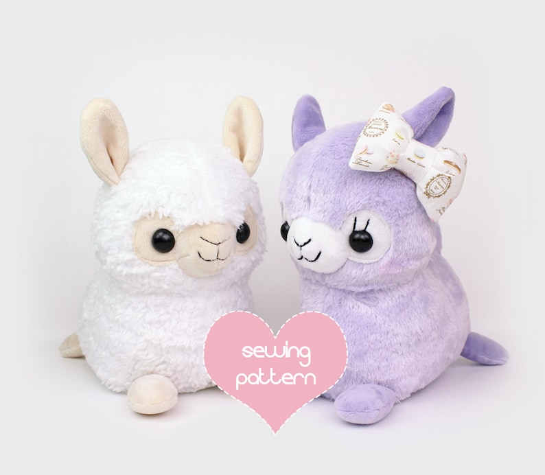 Plush Sewing Pattern PDF Alpaca Llama Stuffed Animal Tutorial Etsy Canada