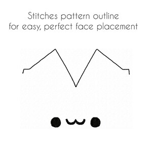 Embroidery machine files Bongo Cat kawaii plush face, paws, ears for stuffed animal plushie digital download soft toy image 4