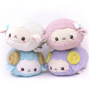 Patron de couture pour peluche, rouleau de moutons en peluche avec vidéo, peluche kawaii facile à empiler, agneau, alpaga, lama, peluche de 11 po. image 4