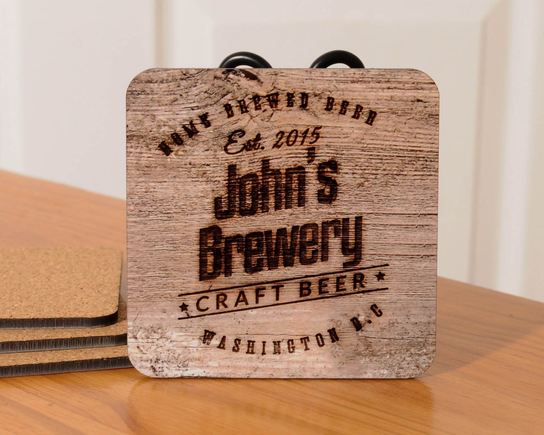 Personalized Beer Coasters Set of 4 Etsy