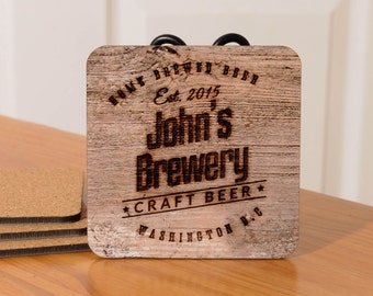 Personalized Beer Coasters - set of 4