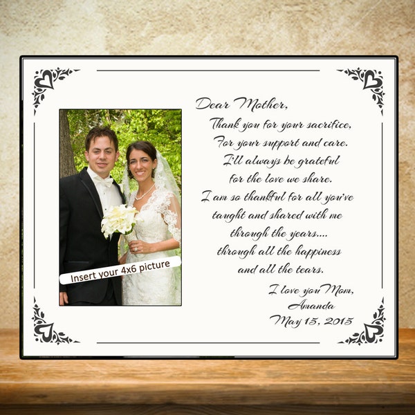 Personalized Wedding Frame - White Mother of Bride Frame