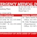 Emergency Medical Information Wallet Cards - ICE Info - 911 - Etsy
