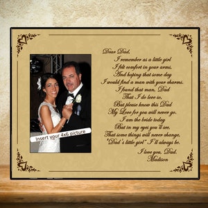 Tan Father of Bride Frame - Personalized Wedding Frame