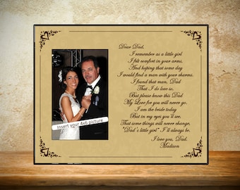 Tan Father of Bride Frame - Personalized Wedding Frame