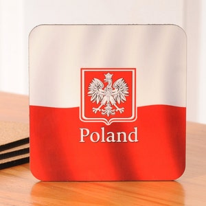 Polish Flag Coasters - set of 4