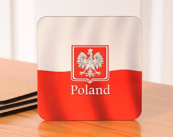 Polish Flag Coasters - set of 4