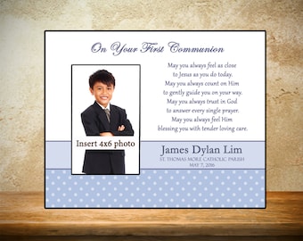 Personalized First Communion Frame - blue_theme
