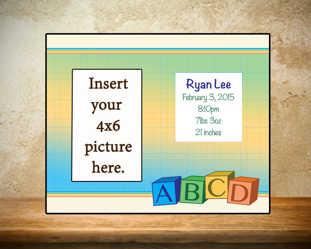 Personalized Baby Photo Frame: Building Blocks Nursery Decor - Etsy