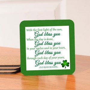 Irish Blessing Coasters, Ireland Coasters set of 4 image 1