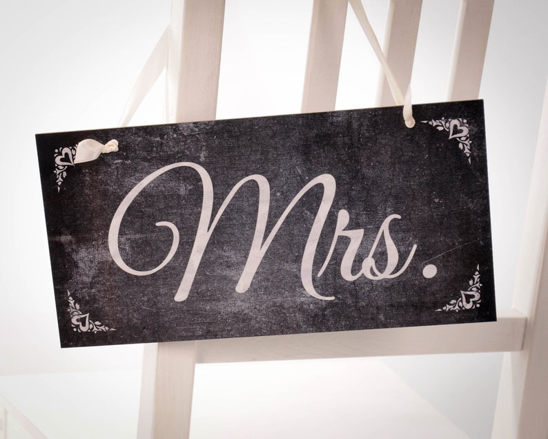 Mr/Mrs Hanging Signs chalkboard design | Etsy