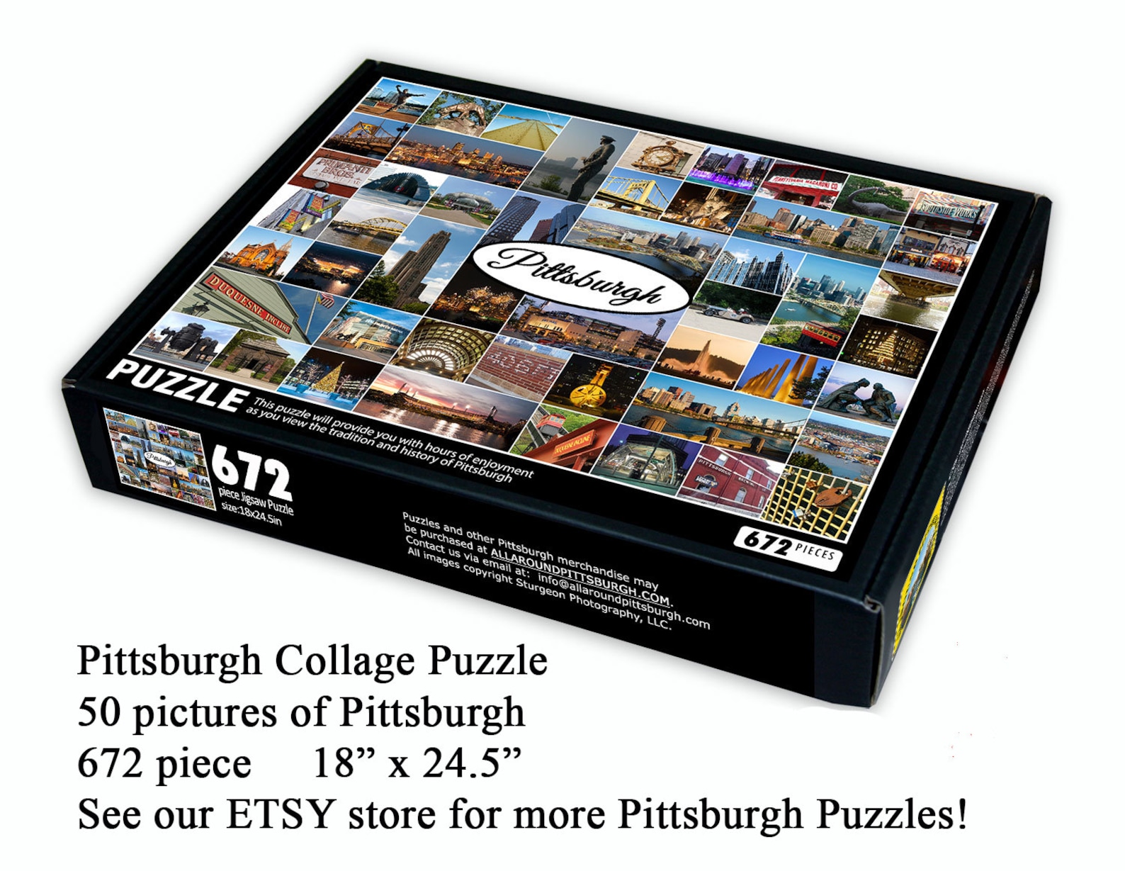 Pittsburgh Collage Puzzle 672 Pieces Pittsburgh Jigsaw Etsy