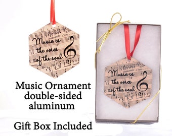 Music is the Voice of the Soul - Music Ornament - 2 sided