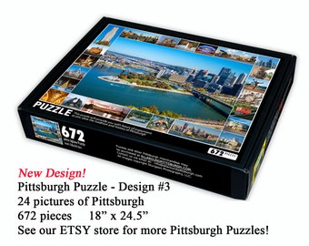 Pittsburgh Collage Puzzle - 672 piezas - Pittsburgh Jigsaw Puzzle - Pittsburgh Gift - Design #3 - Fall Point