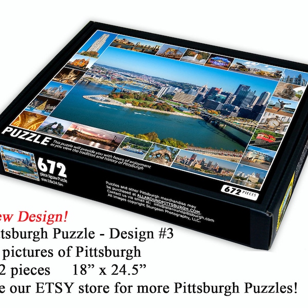 Pittsburgh Collage Puzzle - 672 pieces - Pittsburgh Jigsaw Puzzle - Pittsburgh Gift - Design #3 - Fall Point