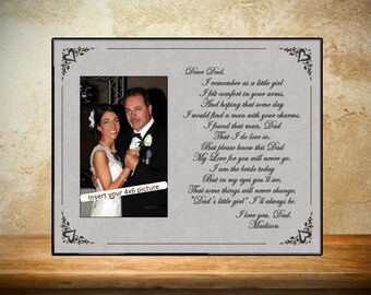 Gray Father of Bride Frame - Personalized Wedding Frame