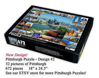 Pittsburgh Collage Puzzle - 672 pieces - Pittsburgh Jigsaw Puzzle - Pittsburgh Gift - Design #2 - Pittsburgh Incline